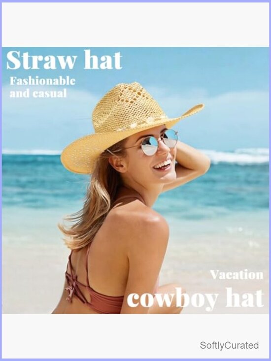 Handmade Straw Cowboy Hat with Three Bands